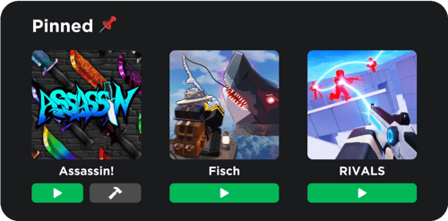 RoGold Free Pinned Games Feature